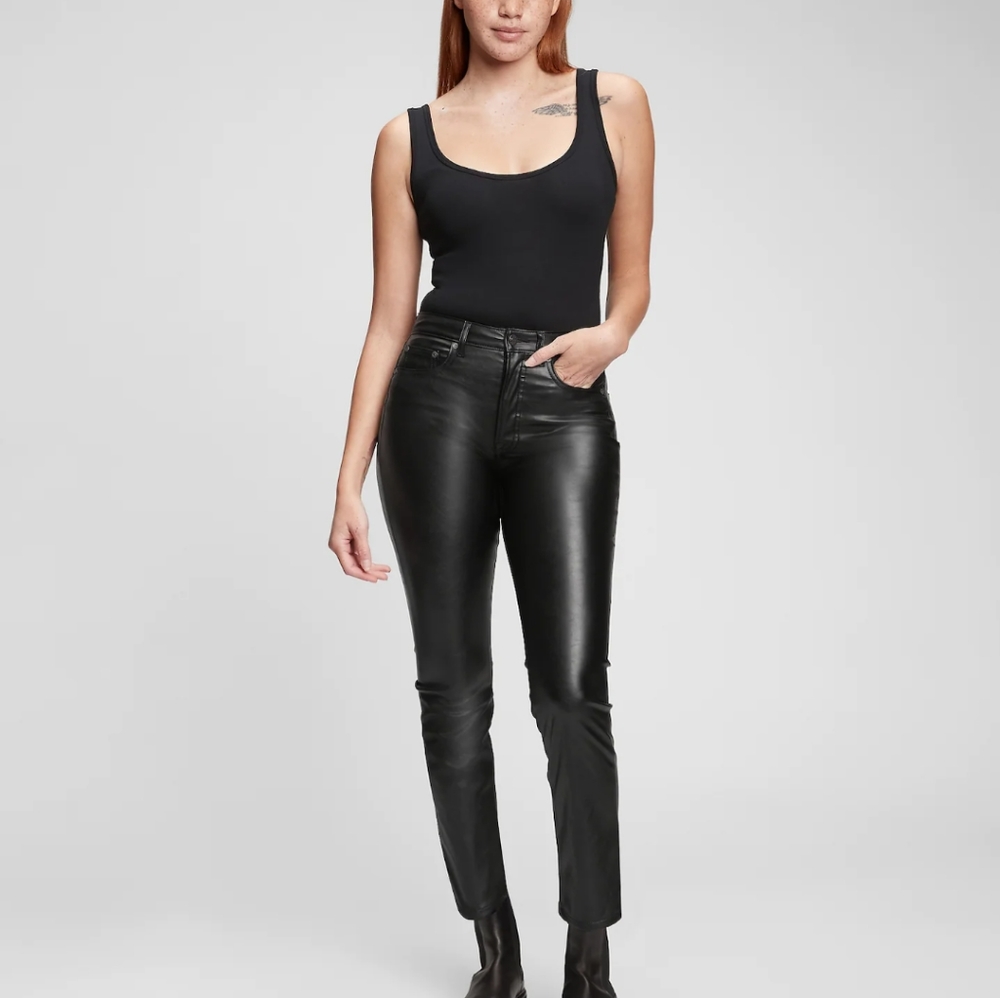 COPY - Gorgeous High Rise Slim Faux Leather Jeans